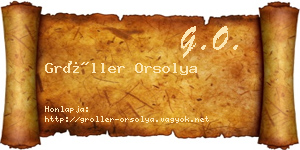 Gröller Orsolya névjegykártya